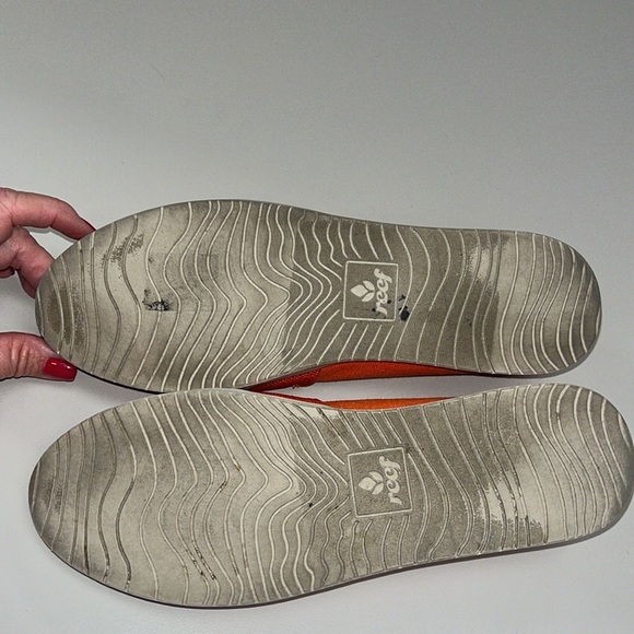Reef ladies flats orange canvas material size 7, sample shoes - Picture 11 of 11